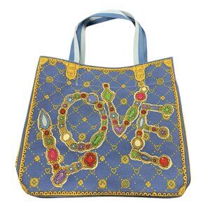 Brighton Glittering Love Large Canvas Tote Bag Jewelry Purse